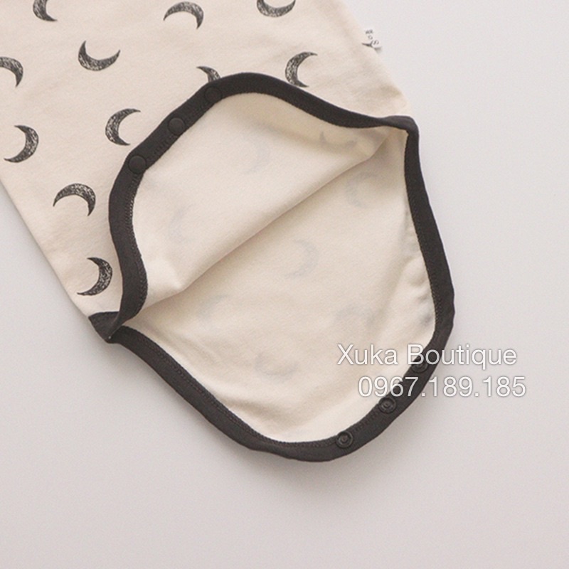 Bodysuit Dài Tay Kèm Quần Hình Sao Trăng Cao Cấp Cho Bé 0-2 Tuổi Style Hàn Quốc Cotton Dài Tay Thu Đông Cực Đẹp
