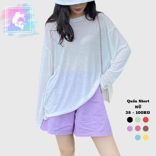 Quần Short Nữ 40-100kg Bigsize ống rộng màu pastel vải linen thoáng mát