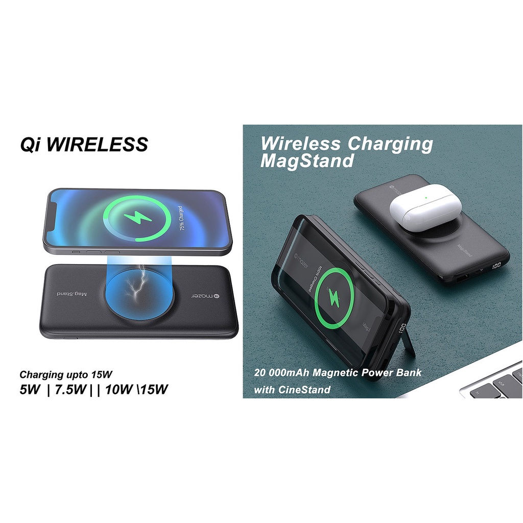 Pin Sạc Không Dây Mazer Infinite.Boost Mag.Stand Qi Wireless 15W/20000mAh - Phân phối chính hãng