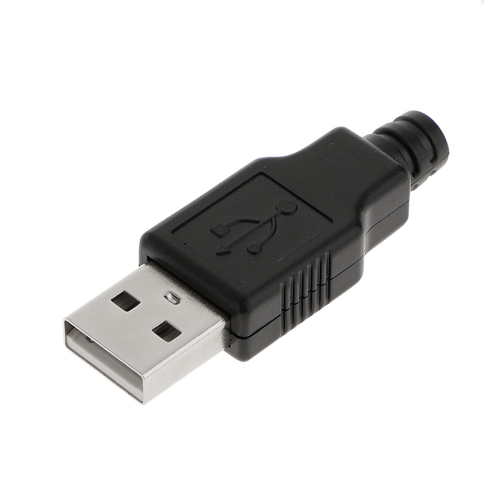 Set 10 Đầu Nối Usb 2.0 Type A 4pin Bằng Nhựa Màu Đen