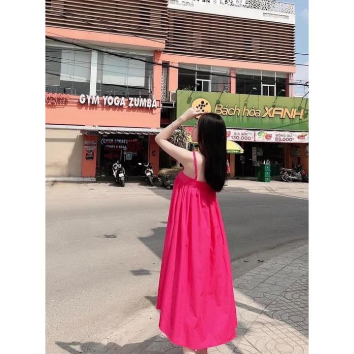 Váy Maxy 2 Dây Cúp Ngực 2 Màu Chất Đẹp
