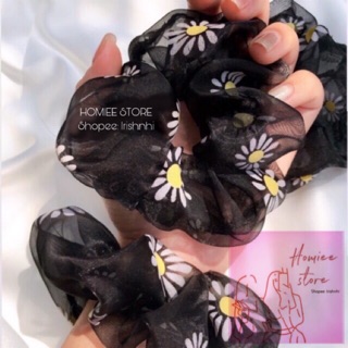 [BUÔN SỈ] SET 10 THUN CỘT TÓC SCRUNCHIES LƯỚI HOA CÚC DAISY