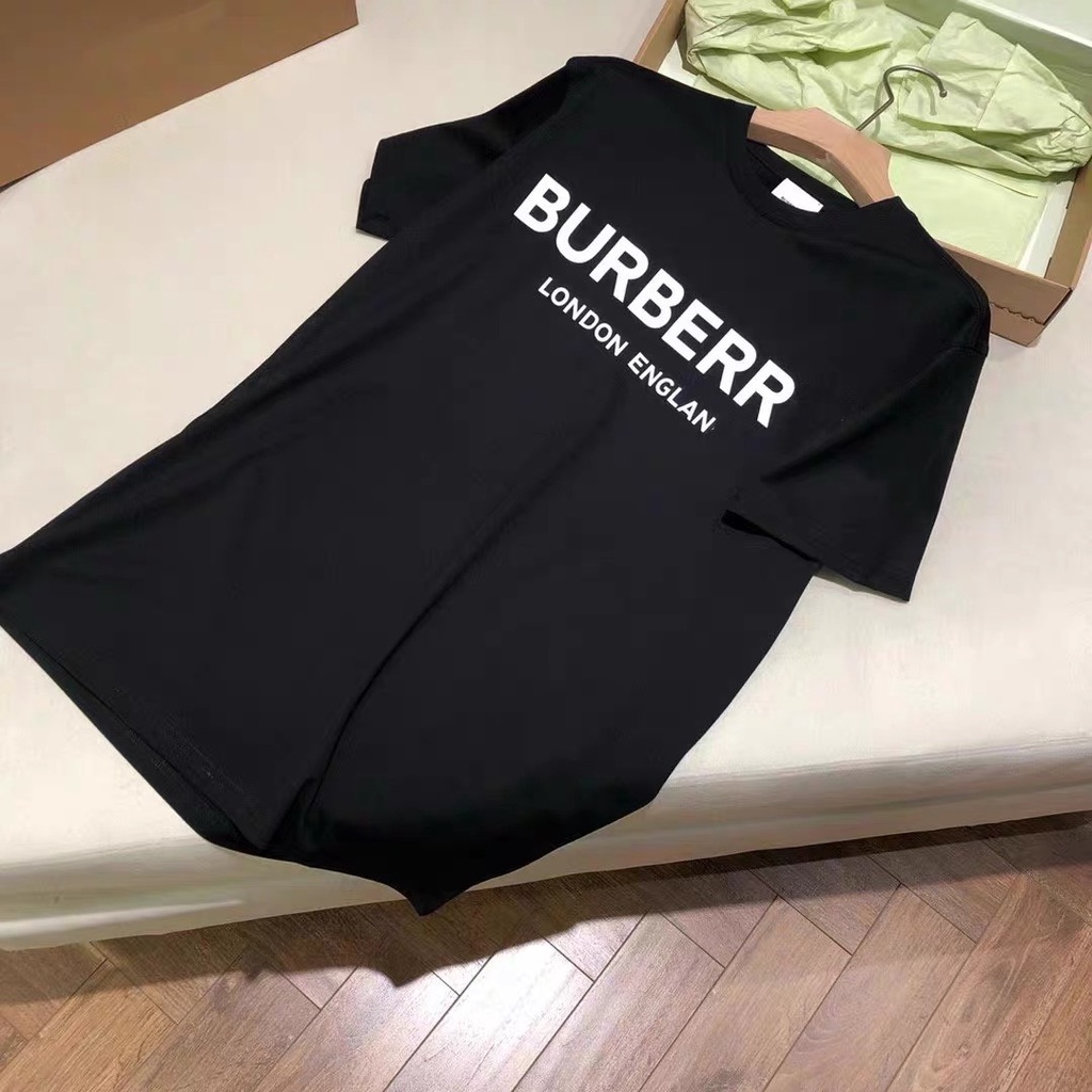 Áo thun tay lỡ BURBERRY áo phông unisex nam nữ cotton oversize form rộng co dãn