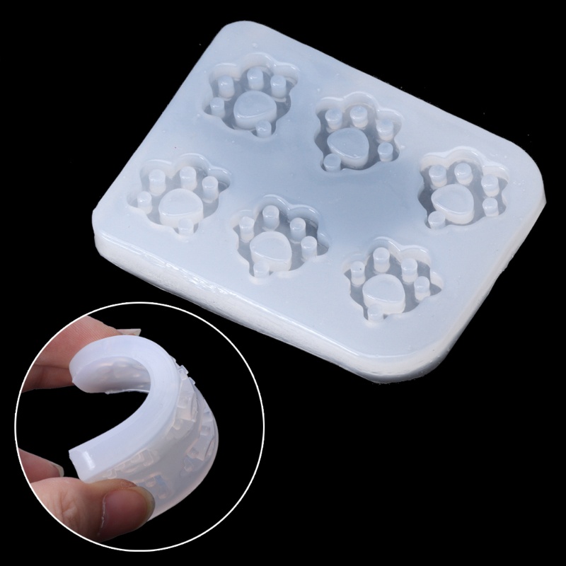 Khuôn silicon đổ epoxy đúc mặt phụ kiện trang sức hình bàn chân mèo