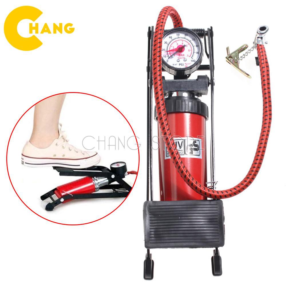 Bơm Đạp Chân Có Đồng Hồ Áp Suất Đa Năng Mini Tiện Dụng