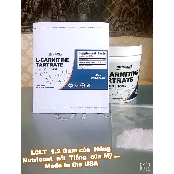 Gói LCLT 1.2 gam Hãng Nutricost nổi tiếng Mỹ ... Dùng  thoa ngoài pha với Minoxidi , Vitamin H ( B7 )  21st Century USA.