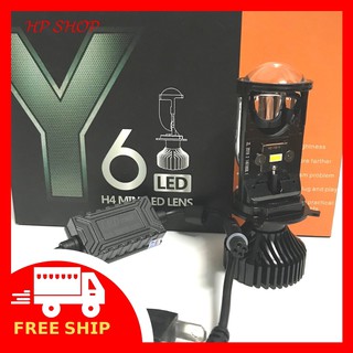 Đèn led bi cầu mini y6 chống chói mắt-mẫu mới 2020 chân h4 lắp xe máy-ôtô