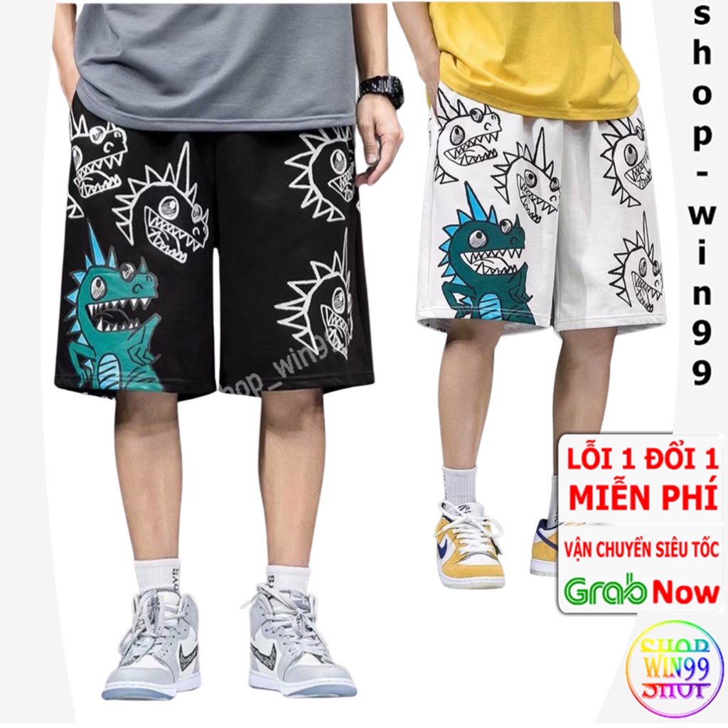 ✪ MẶC LÀ THÍCH ✪ Quần short thể thao nam nữ in hình khủng long kiểu đùi ngố tập gym chất liệu thun poly co giãn 4 chiều
