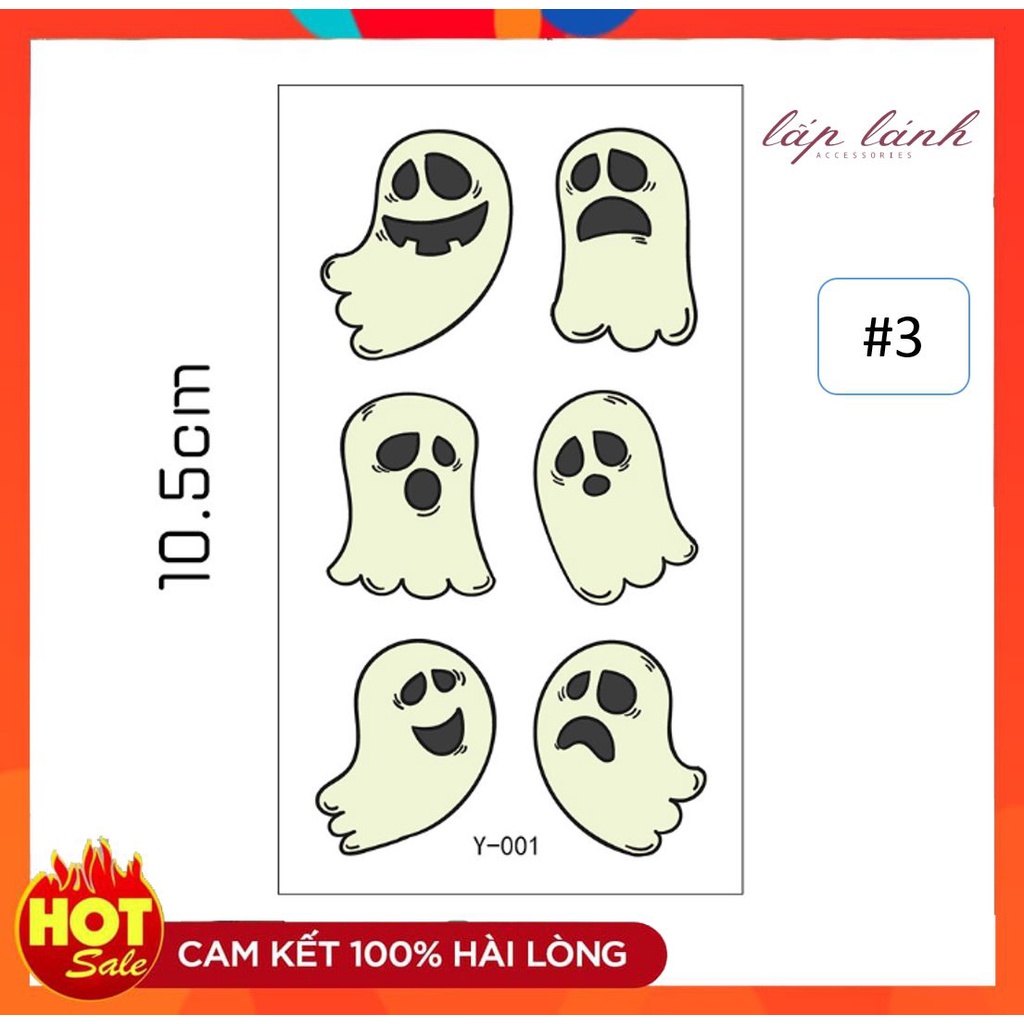 [CÓ SẴN] HÌNH XĂM DẠ QUANG PHÁT SÁNG TRONG ĐÊM PHONG CÁCH HALLOWEEN THỜI TRANG NỔI BẬT CÁ TÍNH 222HX003
