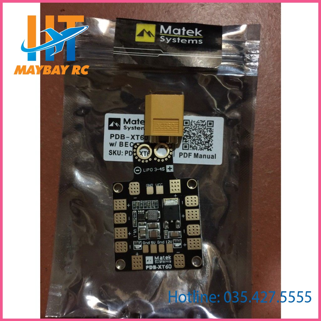 Mạch PDB Matek MINI Chia Nguồn output 5V,12V maybayrc