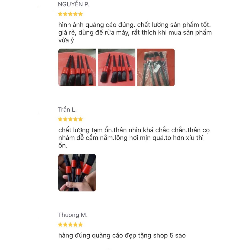 Bộ Chổi Cọ 5 Cái Lông Đen Đa Năng Chuyên Dụng Cho Ô Tô - Otocare247