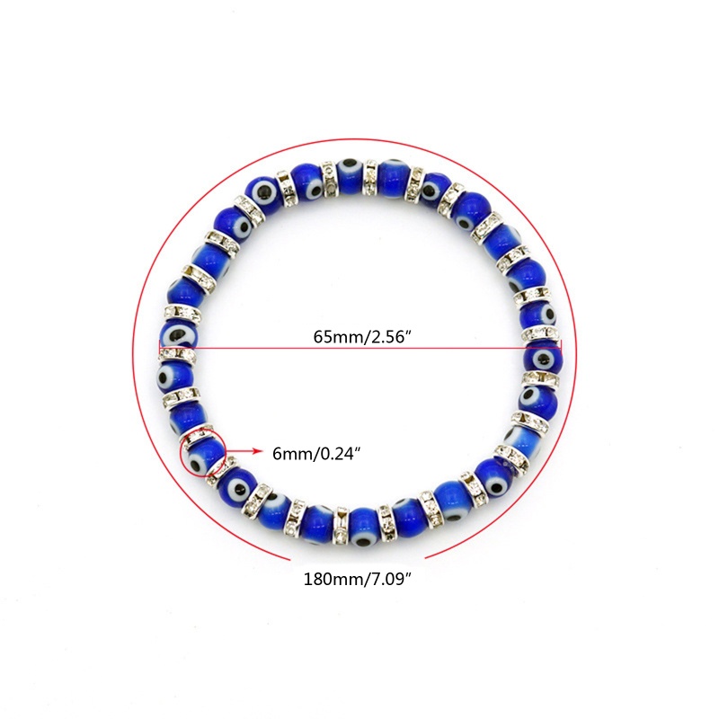 Vòng Tay Hạt Mắt Quỷ Thổ Nhĩ Kỳ Bằng Kính Murano Màu Xanh Dương Cho Nữ