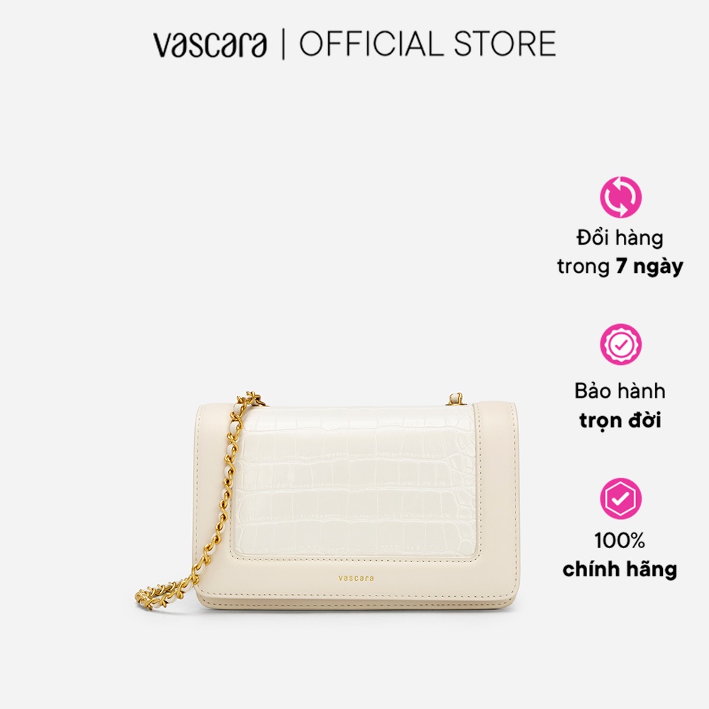 Vascara Túi Xách Phối Vân Da Cá Sấu Quai Dây Đan Xích - SHO 0188