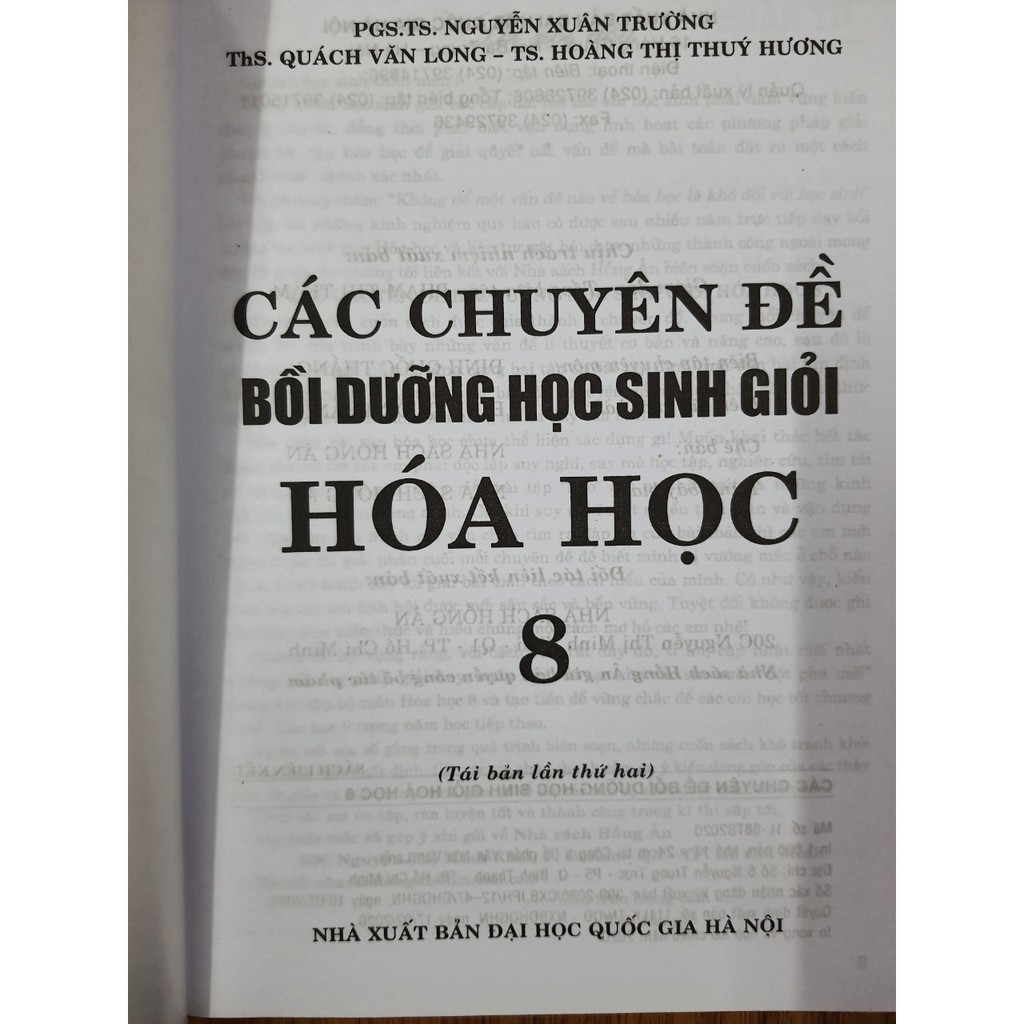 Sách - Các chuyên đề bồi dưỡng học sinh giỏi Hoá học 8