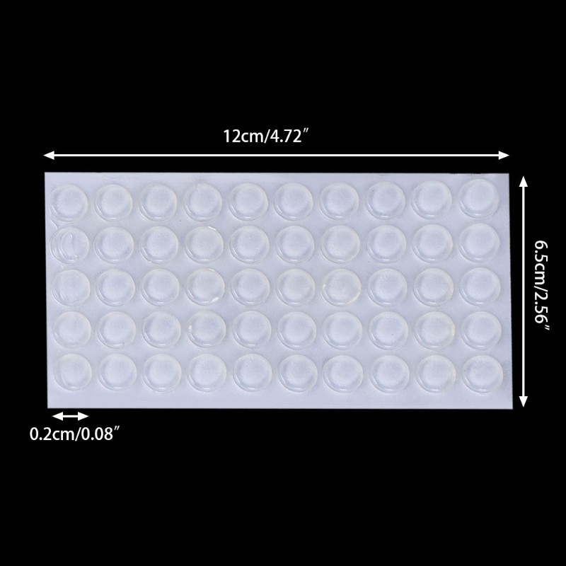 Bộ 50 hạt đệm silicone tự dính chống va đập tay nắm cửa và tủ