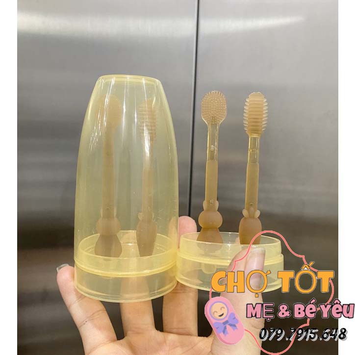 Set Rơ Lưỡi Và Bàn Chải Đánh Răng Silicon Siêu Mềm Cao Cấp Kèm Hộp Đựng