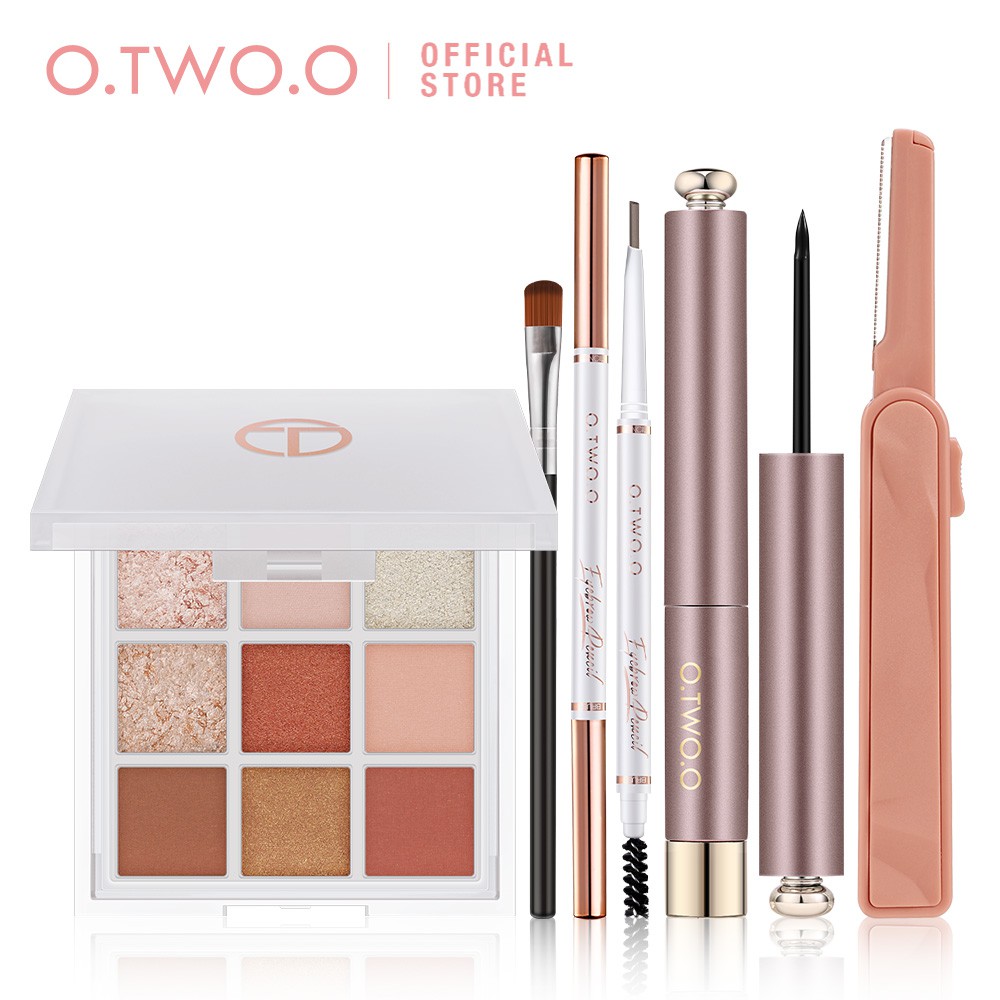 O.TWO.O Eyeshadow + Brush + Eyebrow Pencil + Eyeliner + Eyebrow Knife 160g