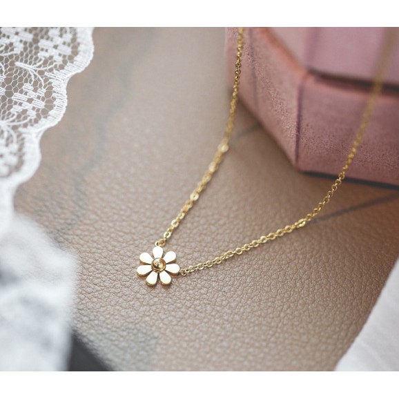 Dây chuyền titan 1 bông hoa cúc siêu đẹp, bền màu, hợp thời trang, dễ phối đồ