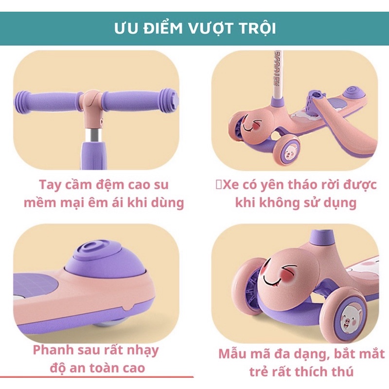 Xe Trượt Scooter Mẫu Mới 2022 801-802-808 Chính Hãng Cao Cấp Cho Bé 2-10 tuổi