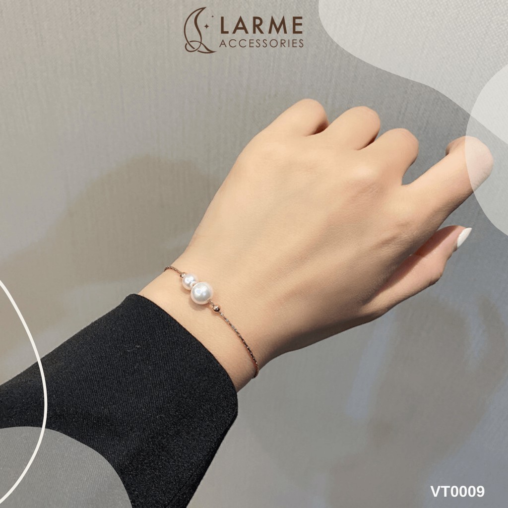 Vòng tay, lắc tay ngọc trai nhân tạo dây rút hàng xẻng Larme Accessories - VT0009