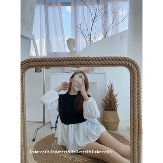 áo nơ xoè buộc eo 084