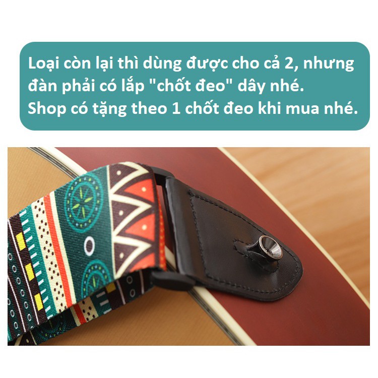 Dây đeo guitar hình thổ cẩm cao cấp