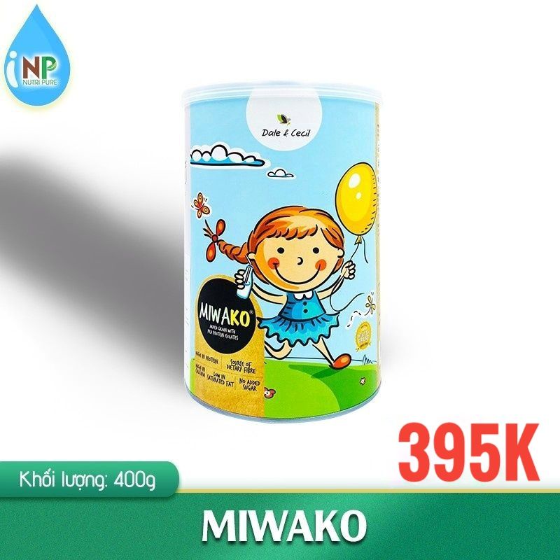 Sữa thực vật hữu cơ Miwako, hộp 400g cho trẻ dị ứng đạm sữa bò, k dung nạp lactose,tự kỷ, tăng động giảm chú ý, chậm nói