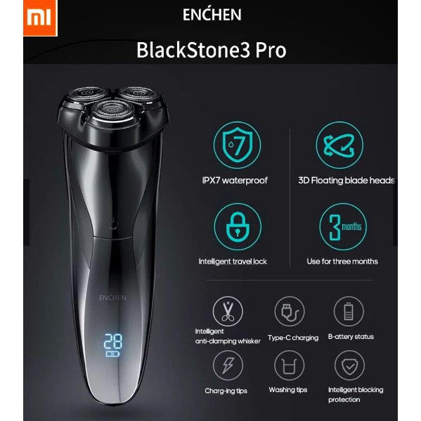 Máy Cạo Râu Xiaomi Youpin Enchen BlackStone 3 Electric Shaver 3D Blackstone3 Chống nước thế hệ 3 -Minh Tín Shop