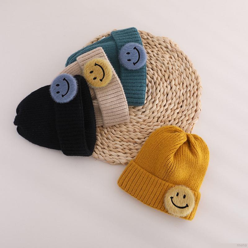 Mũ dệt kim màu sắc kẹo ngọt giữ ấm mùa đông phong cách hàn quốc cho bé