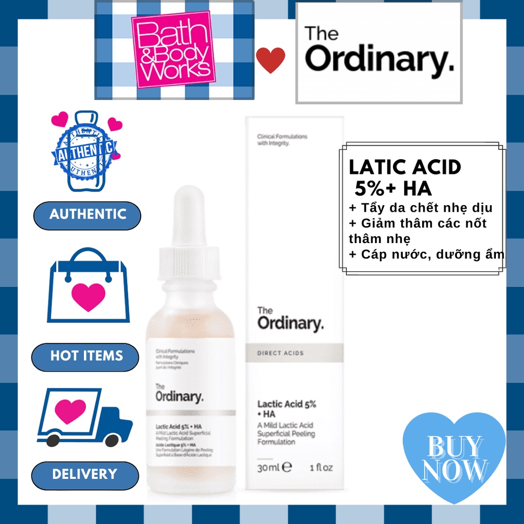 Tẩy Da Chết Hóa Học The Ordinary - Lactic Acid 5% + HA (30ml)