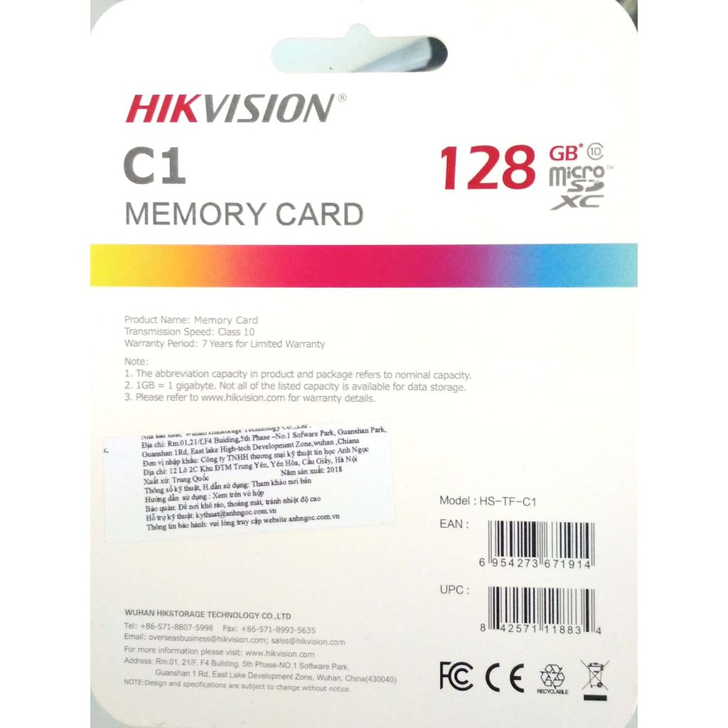 Thẻ nhớ 128GB Hikvision chính hãng