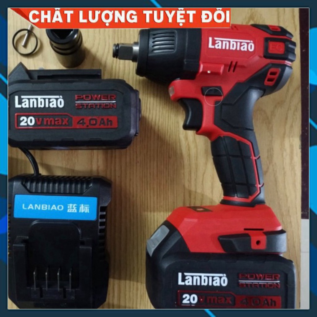 [Sỉ inbox]  Máy bulong pin LANBIAO không chổi than 20v , siết bu lông , xiết , 2 pin súng bắn ốc