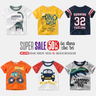 Áo bé trai 27KIDS áo thun cho bé in hình vui nhộn chất cotton hàng xuất Âu