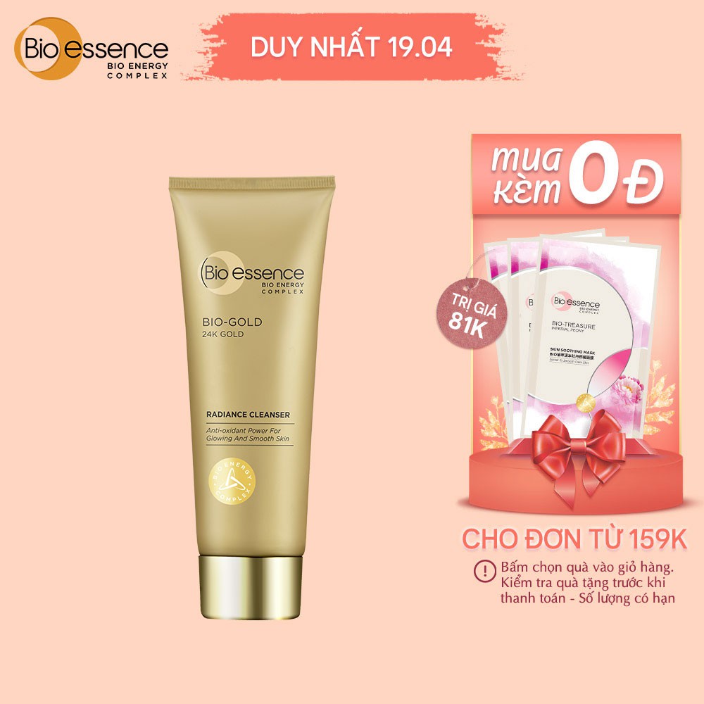 [ĐỒNG GIÁ 145K] Sữa rửa mặt ngừa lão hóa Bi-Essence BioGold BioEssence Gold Cleanser chiết xuất vàng 24k 100g