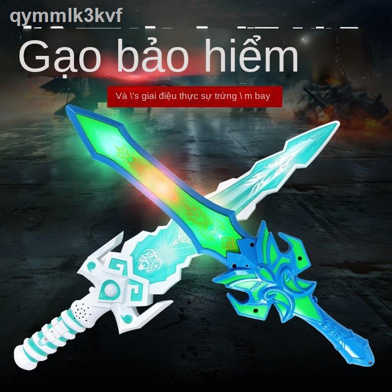 ( Sẵn)♂Trẻ em nhấp nháy thanh kiếm mát thánh laser mô phỏng dao nhựa phát sáng vũ khí điện cậu bé đồ chơi