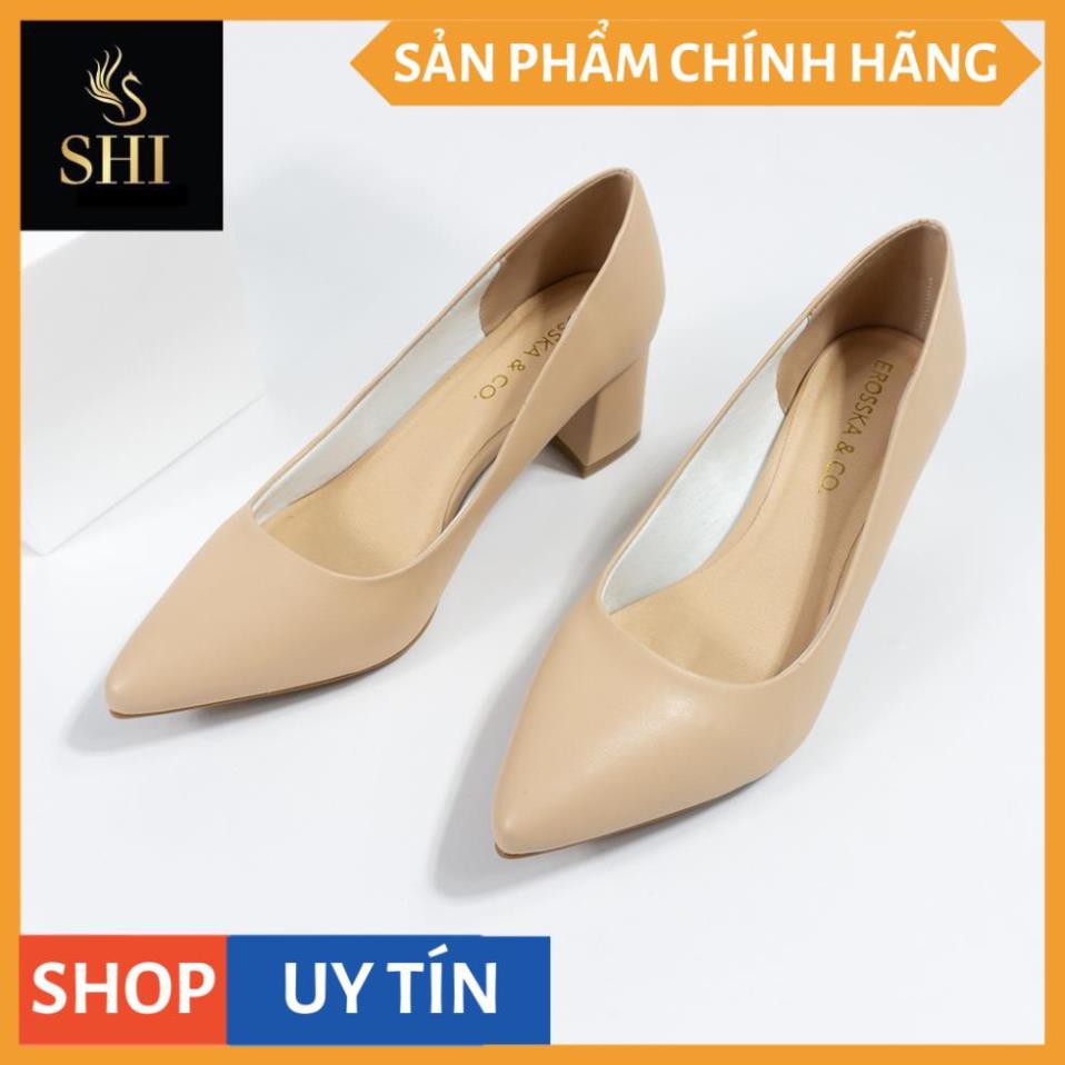 Giày cao gót Erosska thời trang mũi nhọn kiểu dáng cơ bản cao 5cm màu bò _ EP011 | BigBuy360 - bigbuy360.vn