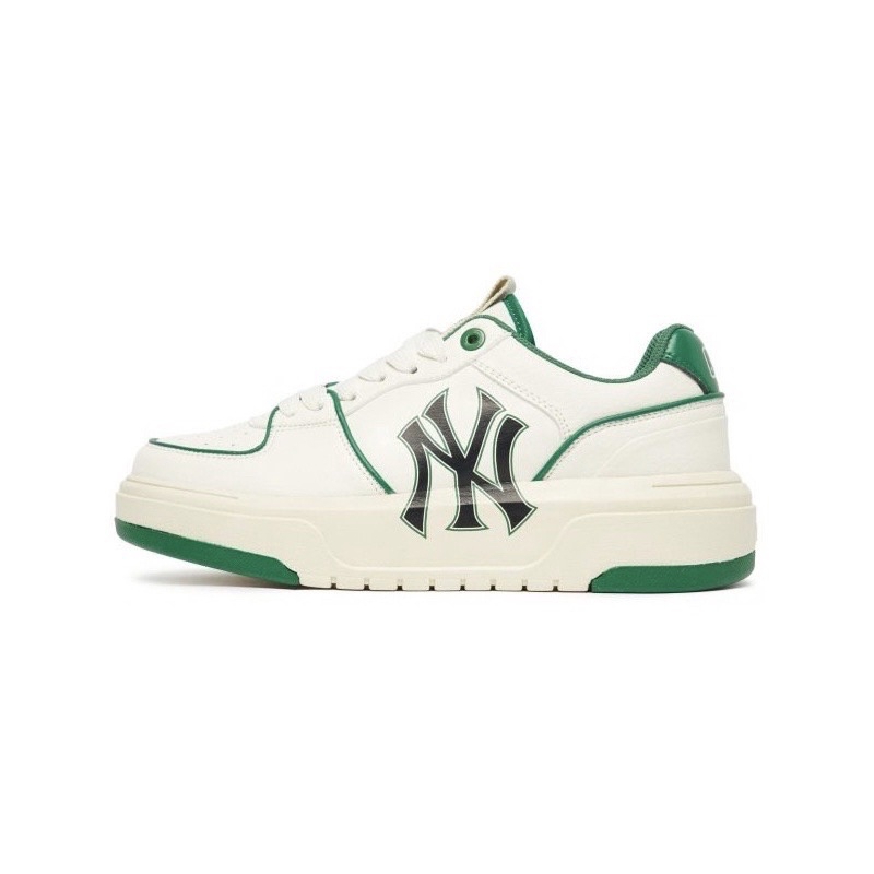 Giày Thể Thao MLB Chunky Liner New York Yankees White Green, Giày Sneaker Mlb Trắng Xanh Tăng Chiều Cao Full Box Bill