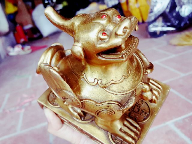 Tỳ Hưu Phong Thủy Bằng Đồng Nguyên Chất Cao 13cm