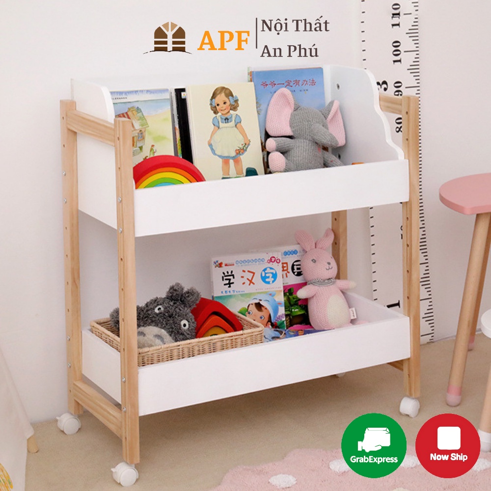 Kệ Sách Cho Bé APF Chất Liệu Gỗ Thông Kết Hợp Gỗ MDF Nhập Khẩu, Thiết kế Thông Minh Tiện Lợi KS048