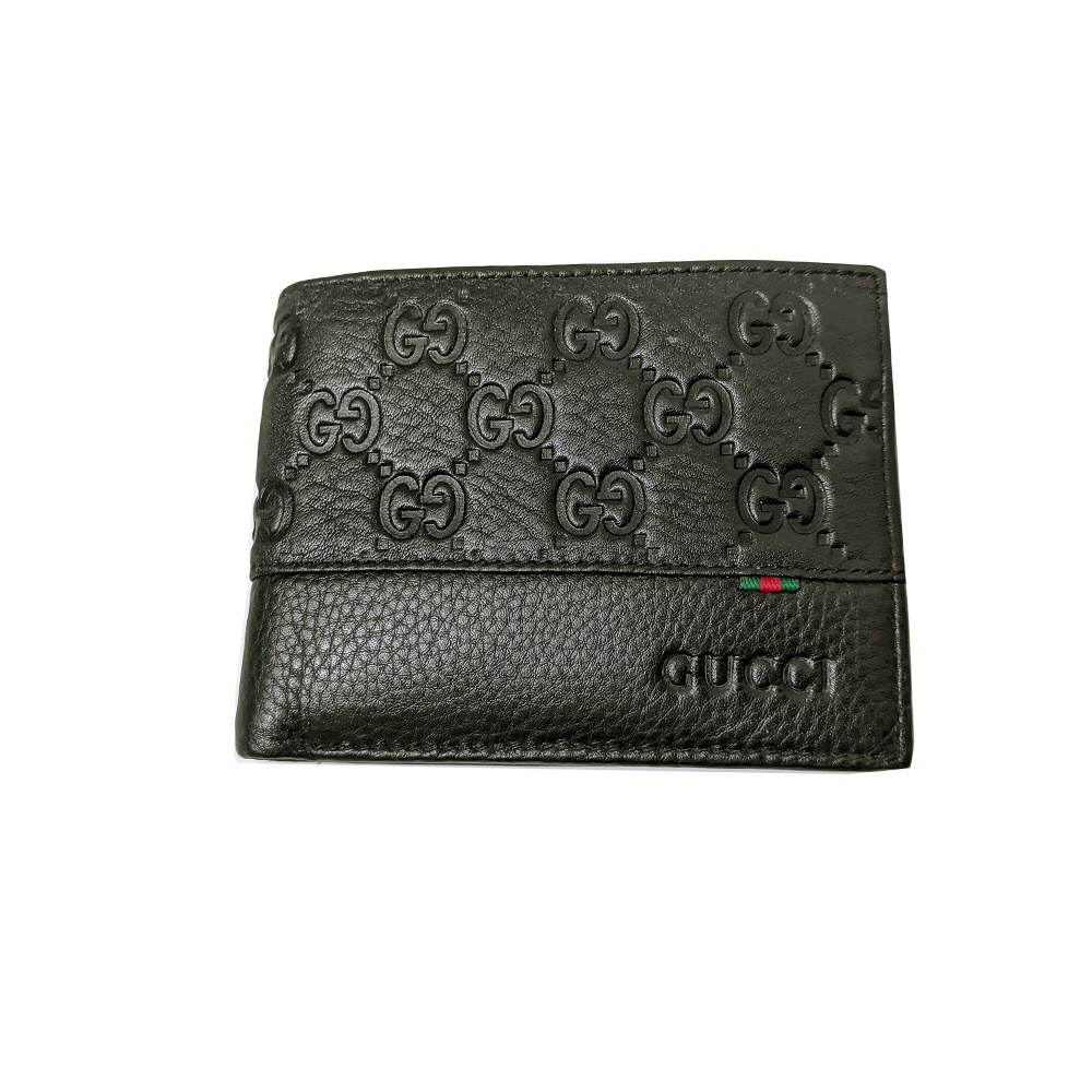 Ví da nam Gucci, màu đen, họa tiết đẹp, ví nam dáng ngang