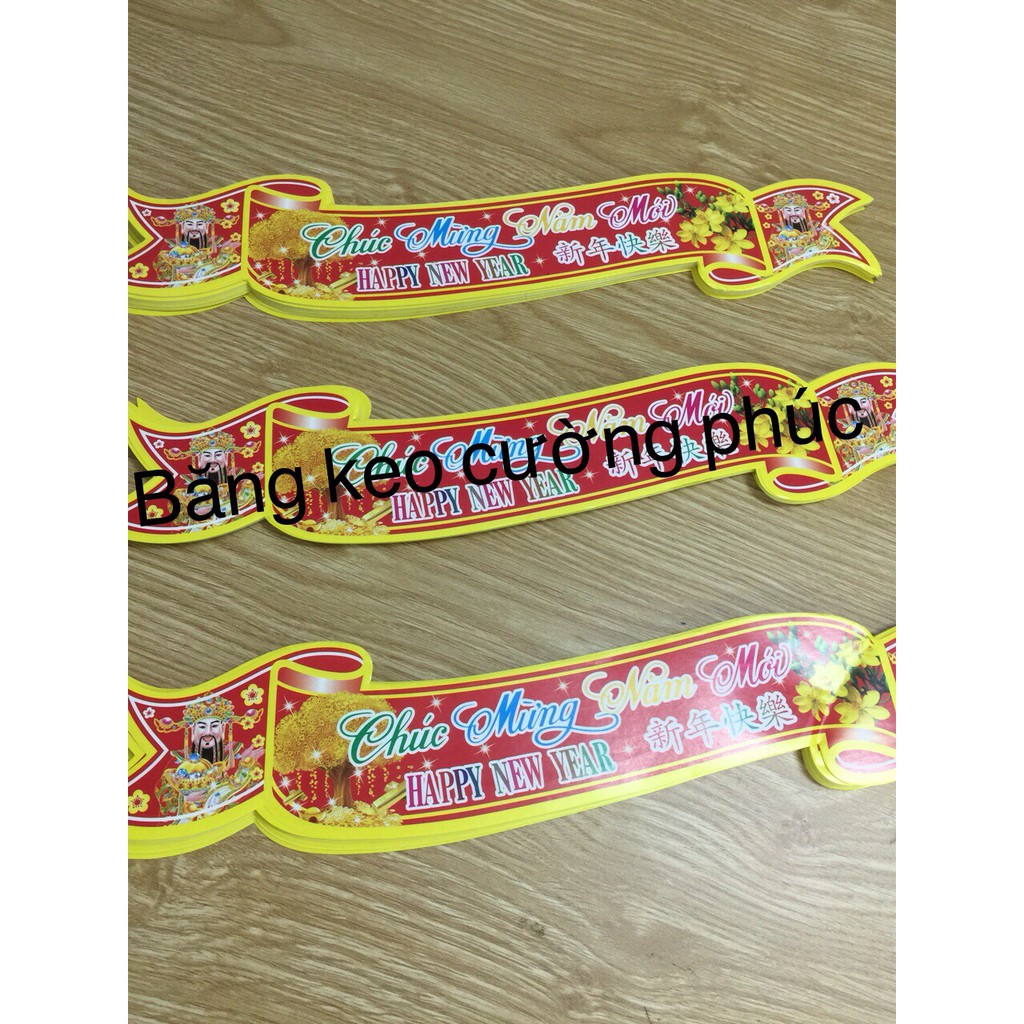 "Miếng DECAL" 10 miếng dán chữ "Chúc Mừng Năm Mới"