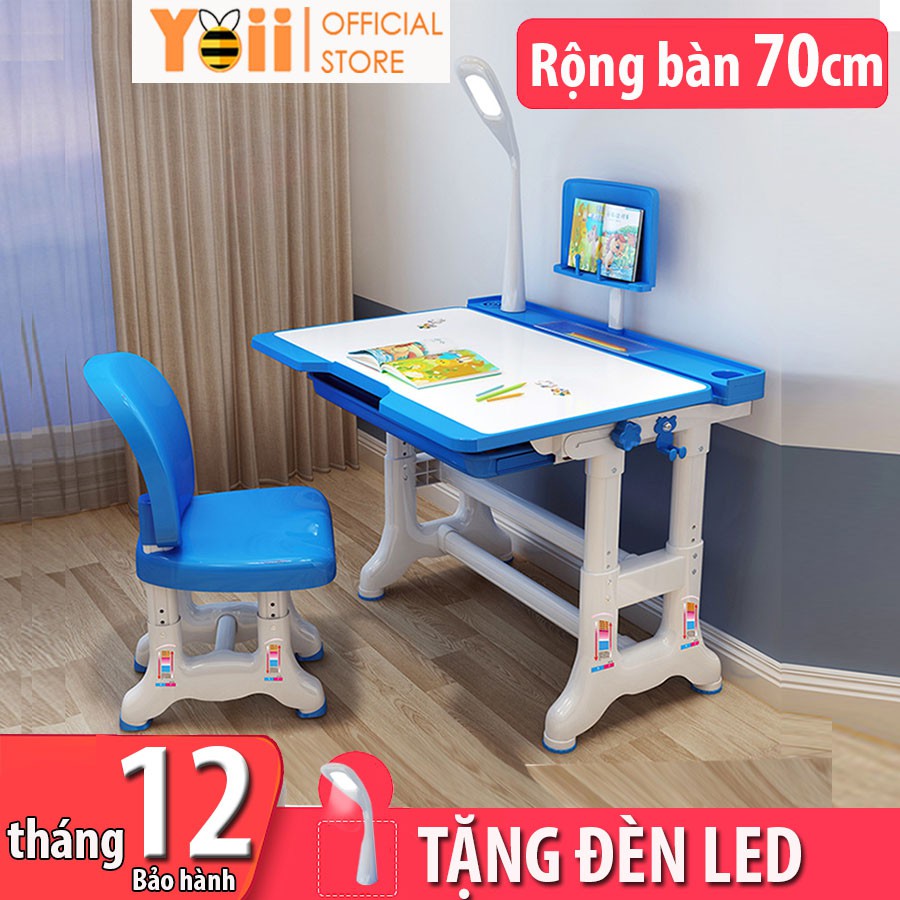 Bộ bàn ghế học sinh trẻ em thông minh chống gù chống cận kích thước lớn B02 50 x 70cm - Tặng kèm đèn LED 3 chế độ