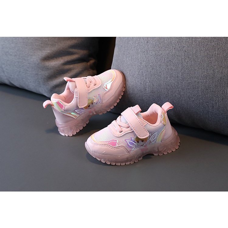 Giày thể thao đèn led cho bé gái họa tiết công chúa nàng tiên êm chân mẫu mới LED101