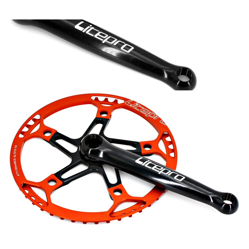 Litepro Bike Crankset Xe đạp Vuông Tay quay cho Xe đạp gấp Brompton BCD 130mm CNC 1 bộ