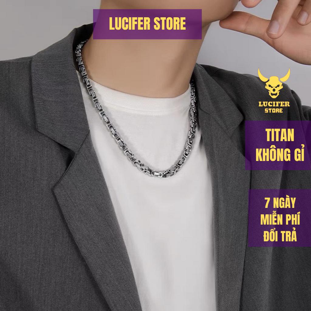 Dây chuyền Nam Bạc Đẹp Unisex Cá Tính Ngầu Thời Trang Nam Basic Lucifer Store Vòng Titan không gỉ - Vòng Cổ Gao