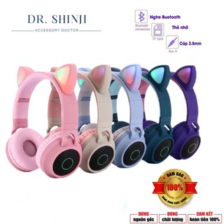 Tai Nghe Mèo Tích Hợp Đèn LED P39 Tai Nghe Không Dây Bluetooth 5.0 ,Có mic đàm thoại, Bảo Hành 12 Tháng