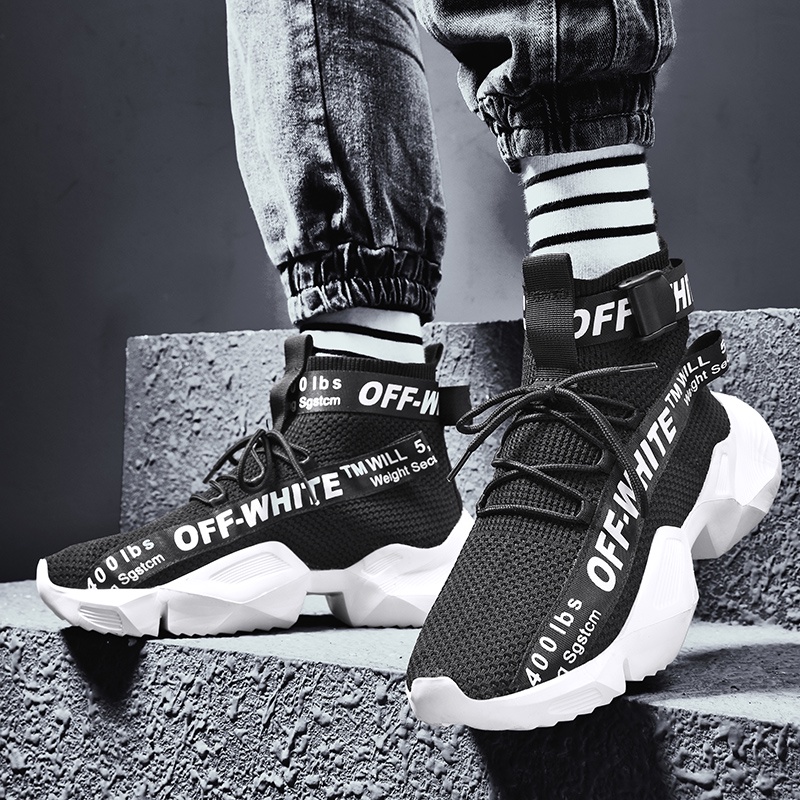 Giày Thể Thao Off-white Cổ Cao Thời Trang Cá Tính Cho Nam
