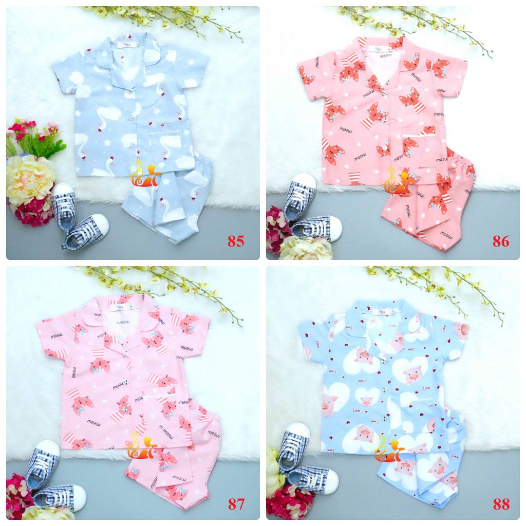 Đồ Mặc Nhà &quot;Quần Đùi&quot; Pijama Kate Thái - Size số 2 - Cho Bé 8 - 13kg. Từ 1 tuổi - 3 tuổi. (Phần 5).