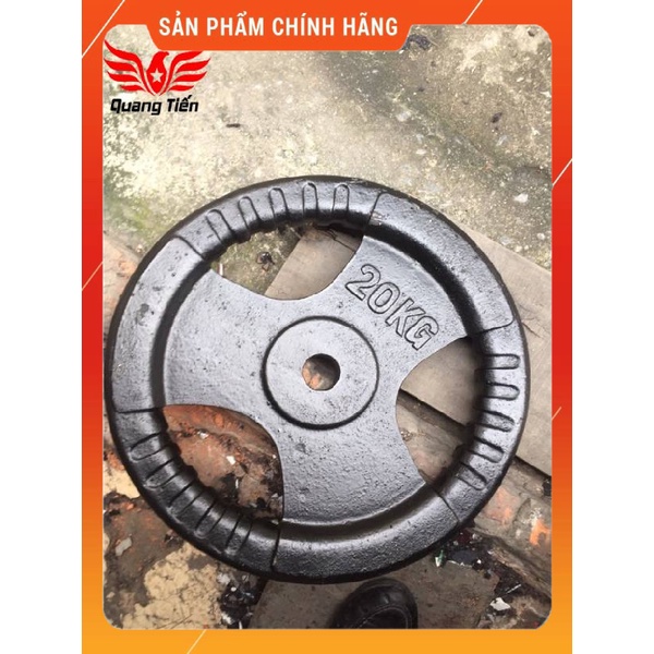 Tạ bánh gang 20kg, tạ đĩa gang 20kg phi 30 lỗ nhỏ QT08