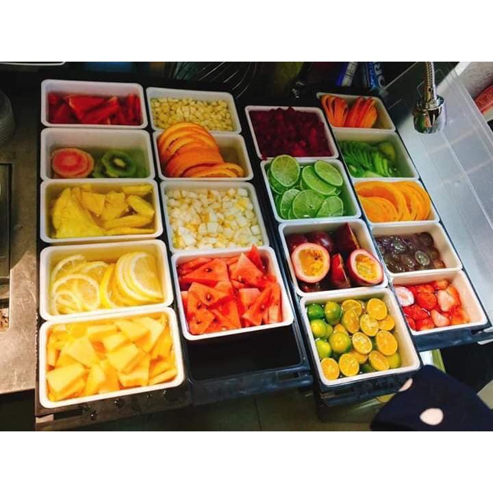 Khay đựng bảo quản topping , hoa quả